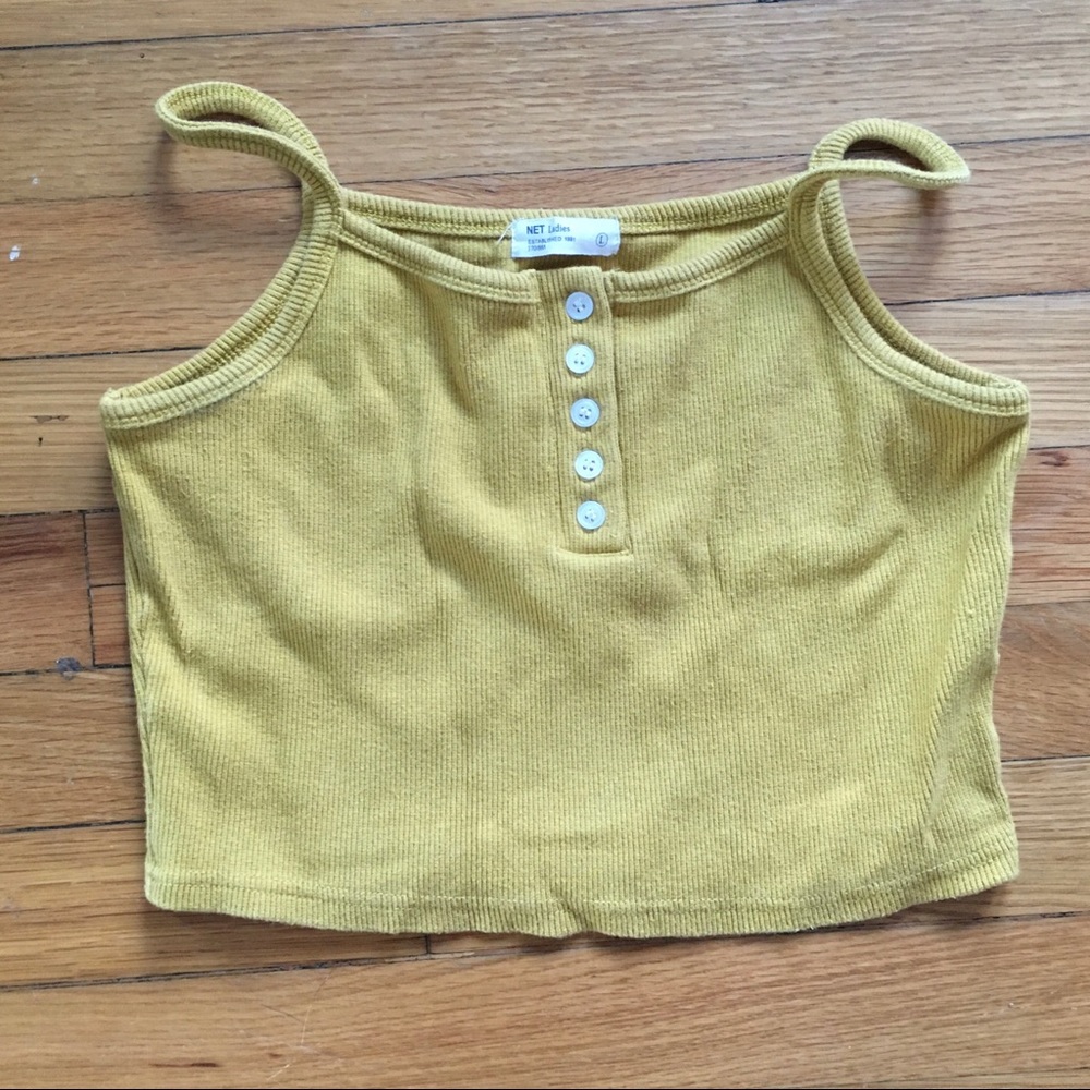 yellow crop top tank - NET